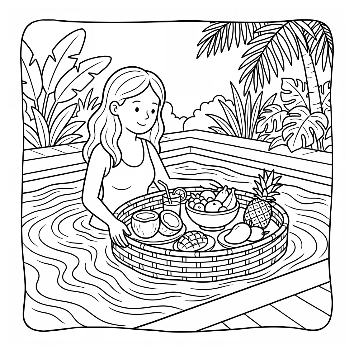 Pool float coloring page